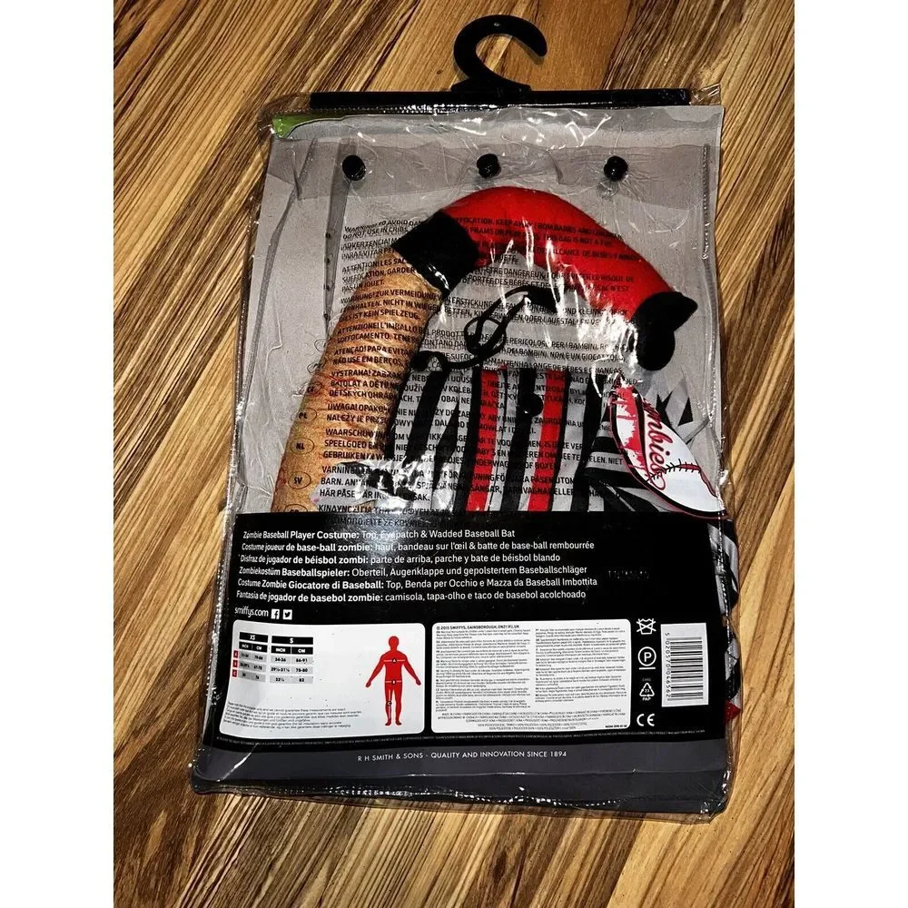 Zombie Baseball Player‎ NEW XS Costume Men's Halloween Smiffys